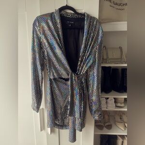 Sparkle sequin long sleeve Romper